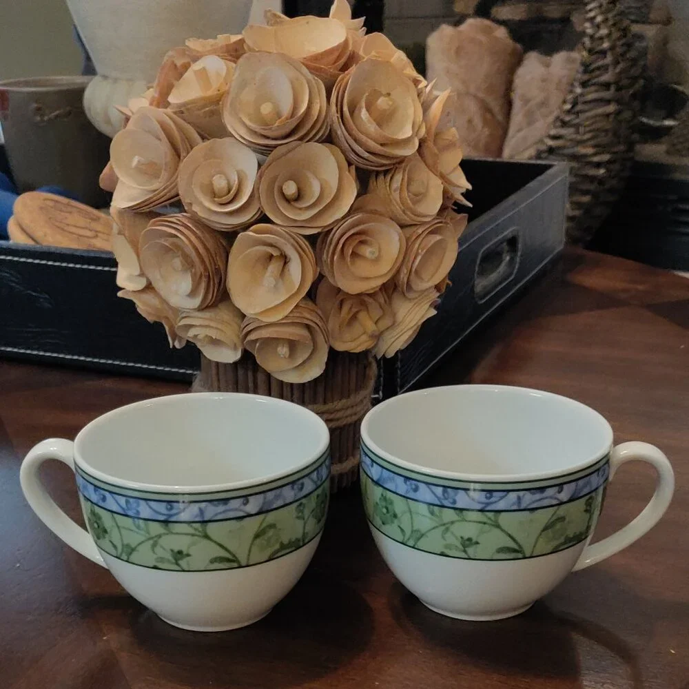 Wedgewood Watercolour SET OF 2 Vintage Fine Porcelain Cups